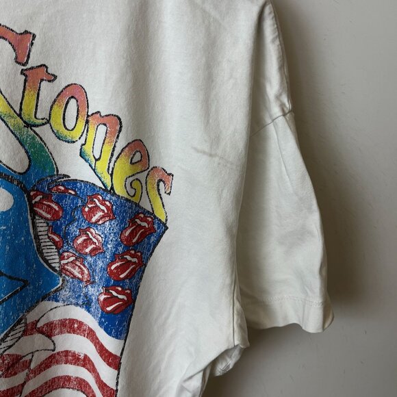 The Rolling Stone Steel Wheels Tour T Shirt Medium M Womens White Single Band - Picture 7 of 16